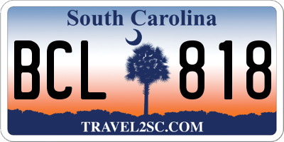 SC license plate BCL818