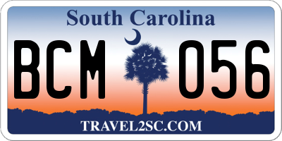 SC license plate BCM056