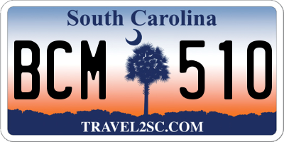 SC license plate BCM510