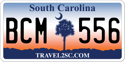 SC license plate BCM556