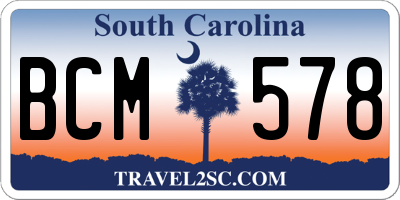 SC license plate BCM578