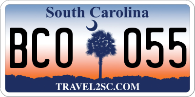 SC license plate BCO055