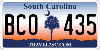 SC license plate BCO435