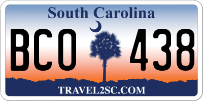 SC license plate BCO438