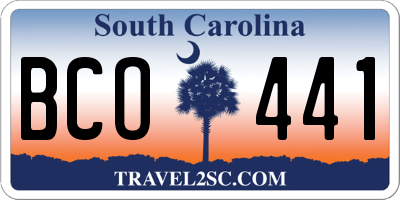 SC license plate BCO441