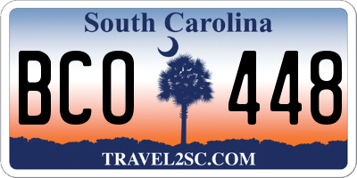 SC license plate BCO448