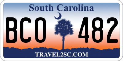 SC license plate BCO482