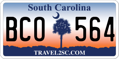 SC license plate BCO564