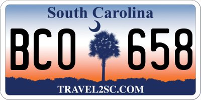 SC license plate BCO658