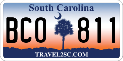 SC license plate BCO811