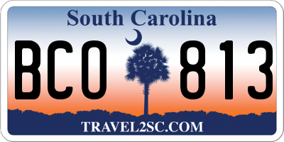 SC license plate BCO813