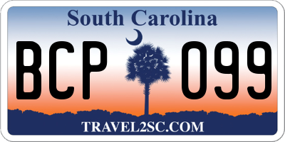 SC license plate BCP099