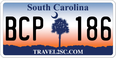 SC license plate BCP186