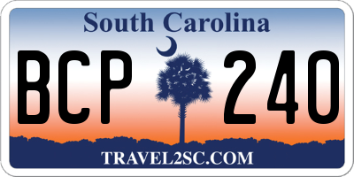 SC license plate BCP240