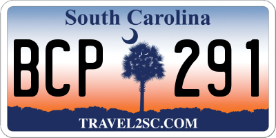 SC license plate BCP291