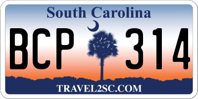 SC license plate BCP314