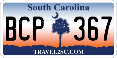 SC license plate BCP367