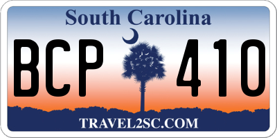 SC license plate BCP410