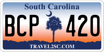 SC license plate BCP420