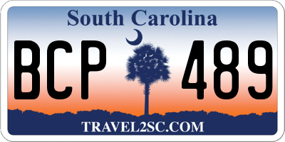 SC license plate BCP489