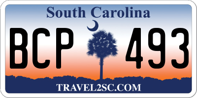 SC license plate BCP493