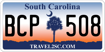 SC license plate BCP508