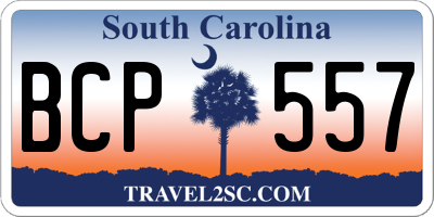 SC license plate BCP557