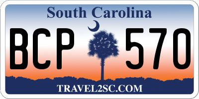 SC license plate BCP570