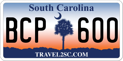 SC license plate BCP600