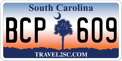SC license plate BCP609