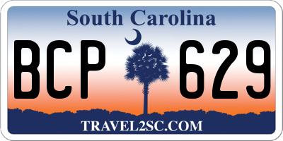 SC license plate BCP629