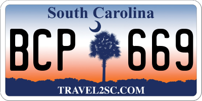 SC license plate BCP669