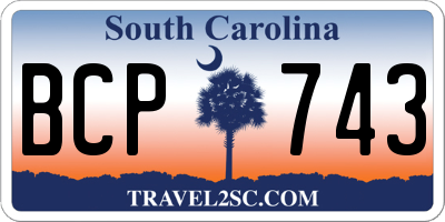 SC license plate BCP743