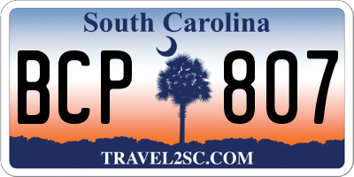 SC license plate BCP807