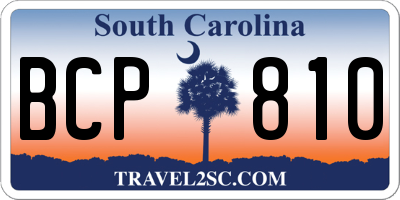 SC license plate BCP810