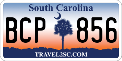 SC license plate BCP856