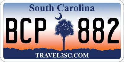 SC license plate BCP882