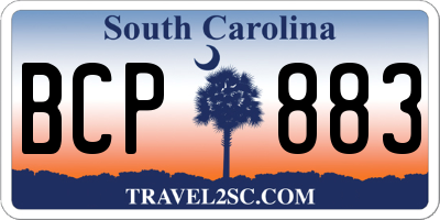 SC license plate BCP883