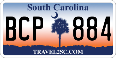 SC license plate BCP884