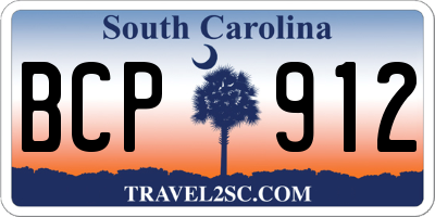 SC license plate BCP912