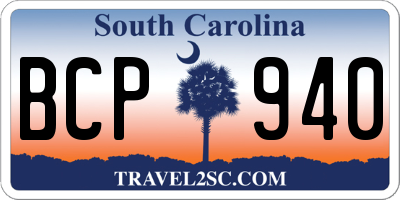 SC license plate BCP940