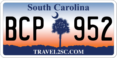 SC license plate BCP952