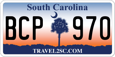 SC license plate BCP970
