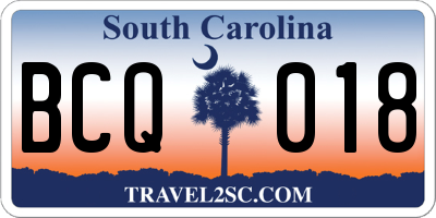 SC license plate BCQ018