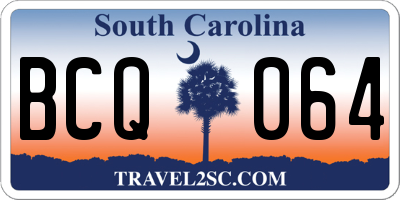 SC license plate BCQ064