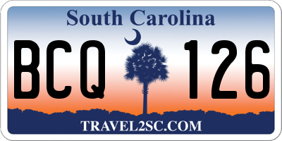 SC license plate BCQ126