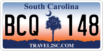 SC license plate BCQ148