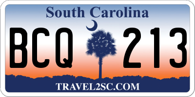 SC license plate BCQ213