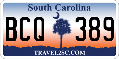 SC license plate BCQ389