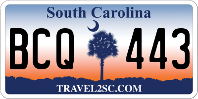 SC license plate BCQ443